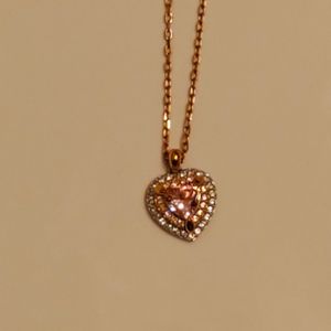 Rose gold swarovski heart necklace